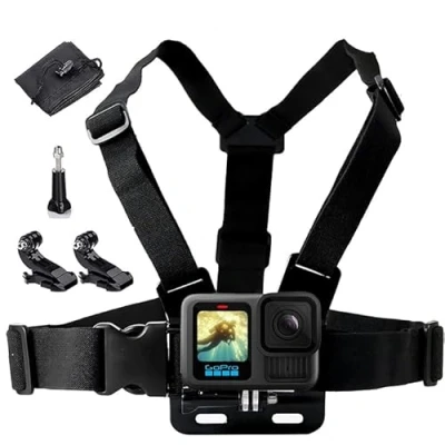 Immagine di imbracatura action camera, compatibile con GoPro e tutte le cam (imbracatura pettorale)