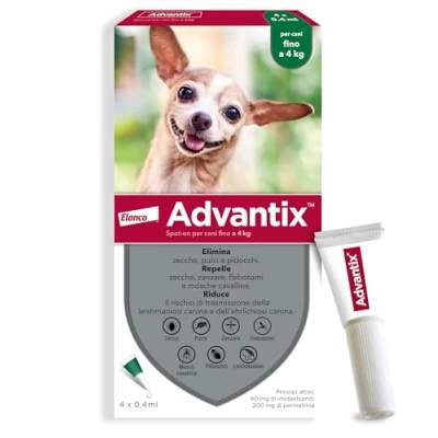 Immagine di Advantix Spot On per Cani fino a 4 Kg pipette antiparassitarie monodose da 0,4 ml