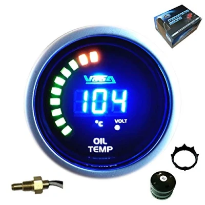 Immagine di Manometro Vega® temperatura olio 20 150 C display digitale e LED 52 mm marca francese