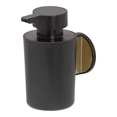 Immagine di Tiger Tune Dispenser per Sapone Liquido, con un Retro Autoadesivo 3M Ultraresistente, ABS, Ottone Spazzolato, Nero, 6.8 x 12.3 10.9 cm