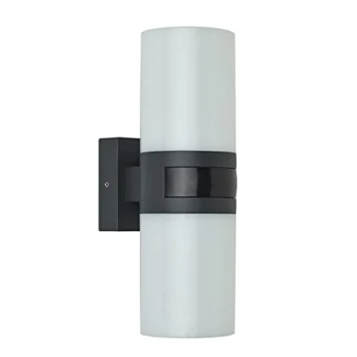 Immagine di Oktaplex lighting Lampada da esterno con sensore, rotonda, antracite, in alluminio, sensore di movimento, 20 W, 1900 lm, 3000 K, luce bianca calda, IP65