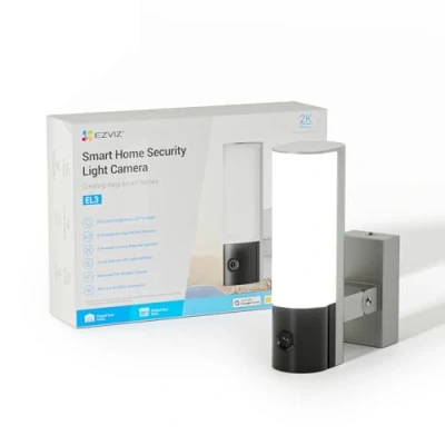 Immagine di Telecamera di sicurezza esterna EZVIZ 2K Floodlight cablata, scheda SD da 512 GB, nessun canone mensile, rilevamento persone/veicoli, riconoscimento targa, localizzazione automatica, Wi Fi 2,4/5 G