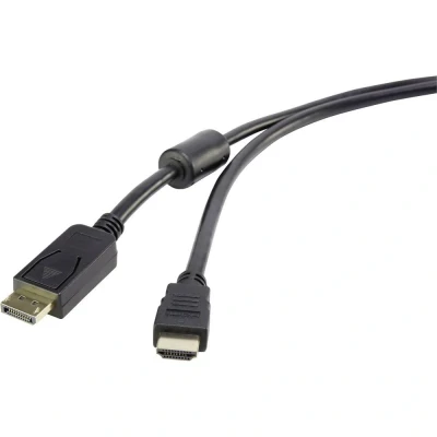 Immagine di Renkforce DisplayPort/HDMI Cavo Adattatore Spina DisplayPort, HDMI A 1.80 m Nero RF 4382727 con Nucleo in Ferri