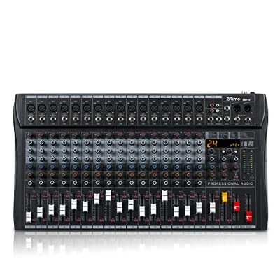 Immagine di ZRAMO 8/12/16 Channel Sound Mixer Board Premium Analog with Multi Track USB Bluetooth and 48V Phantom power For Studio Karaoke PC Live Performance KTV Home Stage Music Effects (16 Channel)
