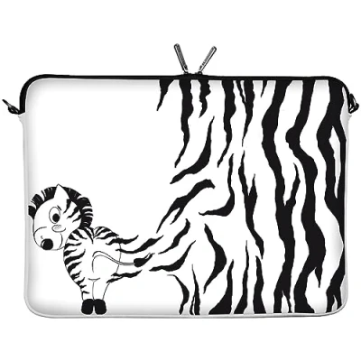 Immagine di Digittrade LS111 15 Zebra Notebook Sleeve Laptop neopren case custodia portatile borsa involucro protettivo 39,6cm (15,4 15,6 pollice) bianco