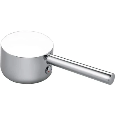 Immagine di RXXR Leva per rubinetti con pulsante di colore caldo e freddo rubinetto monocomando cartuccia da 35 mm, ricambio universale in metallo, cromato lucido