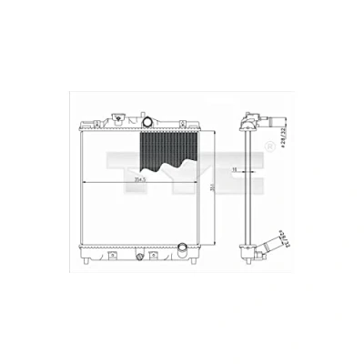 Immagine di TYC 712 0052 Radiatore motore 354 351 16 Alette di raffreddamento saldate HONDA: HR V I, Civic 6 Hatchback, Hatchback