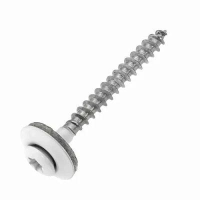 Immagine di Viti in acciaio inox A2 con guarnizione EPDM 15 mm 4,5 x 120 bianco RAL 9010 TX20