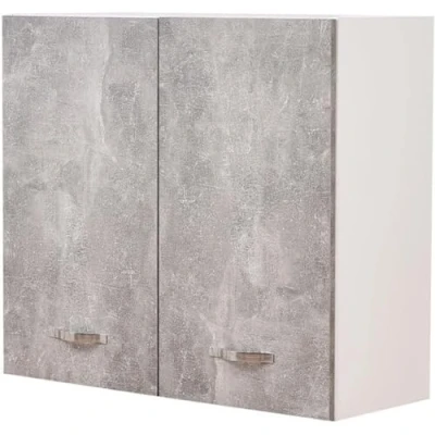 Immagine di Shally Dogan Pensile da Cucina a Parete, Armadio Sospeso in Legno con Due Ante 1 Ripiano e 2 Scomparti, Armadietto Muro Spazioso Resistente, Dimensioni 80 x 32 72H cm (Grigio)