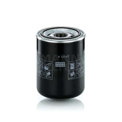 Immagine di MANN FILTER W 1374/7 Filtro olio 1 1/2 16 UN 2B ad avvitamento