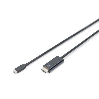 Immagine di Digitus USB C® / HDMI Cavo adattatore Spina C®, A 5.00 m Nero AK 300330 050 S Schermato, doppia schermatura