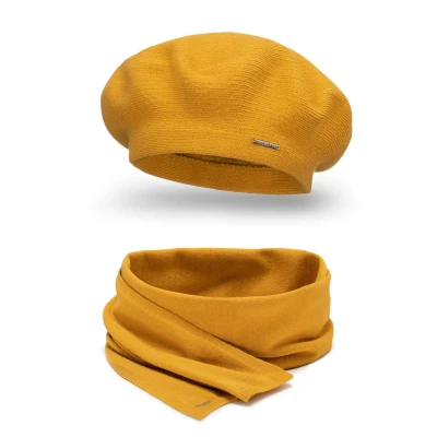 Immagine di Vivisence 7005 Beret AND Scarf SET Sciarpa, Donna, Taglia: One Size, Honey