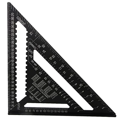 Immagine di ASNOMY Squadra da Falegname in Allumino 300mm, Combinata: Truschino Falegname, Triangolo Righello Guida e Goniometro 45 90 / Attrezzo Lavoro Professionale per Fai Te