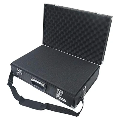 Immagine di HMF 14521 02 Valigetta per Fotocamera in Alluminio, Custodia Pistole con Schiuma Raster 56,5 x 36 16 cm Nero