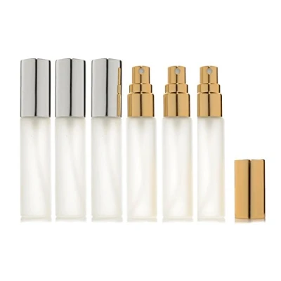 Immagine di Enslz Confezione da 6 flaconi spray in vetro smerigliato 10 ml, con nebulizzazione fine, regalo di Natale, 2 pipette