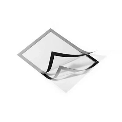 Immagine di Durable 487223 Duraframe A4, Cornice Espositiva Adesiva, per Superfici Lisce e Solide, Formato Confezione da 2 Pezzi, Argento Metallizzato