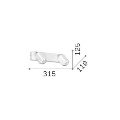 Immagine di Ideallux Ideal Lux fatto da parete Rudy Square, bianco, 2 luci, metallo