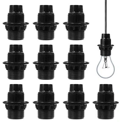 Immagine di lampada con attacco, 10pezzi lampade attacco E14 adatte per lampadine a vite e risparmio energetico vite, in plastica ha una buona conduttività elettrica (nero)