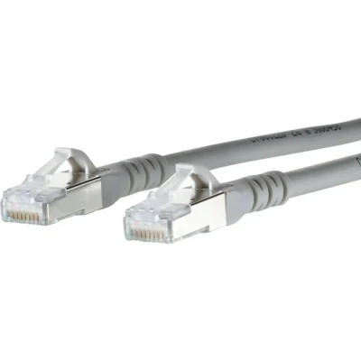 Immagine di Metz Connect 1308452033 E RJ45 cavo di rete, patch CAT 6A S/FTP 2.00 m Grigio doppia schermatura, Privo alogeni, Ritardante fiamma 1 pz.