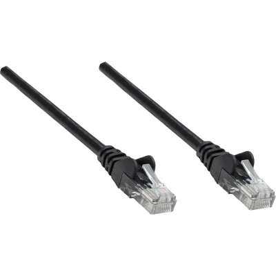 Immagine di Intellinet 737012 RJ45 cavo di rete, patch CAT 6A S/FTP 0.25 m Nero Schermatura singola, totale, Privo alogeni 1 pz.