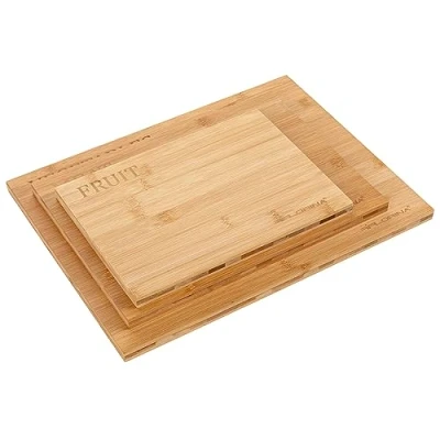 Immagine di FLORINA Set di 3 Taglieri in Bambù DIEGO I Naturale Tagliere da Cucina Antibatterico Universali per Tagliare Formaggio, Carne, Frutta, Verdura
