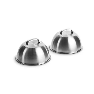 Immagine di BURNHARD Cloche Acciaio per Hamburger Set da 2 Utensile Cucina Inox Scalda Vivande