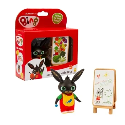 Immagine di Giochi Preziosi Bing, Set Composto da Bing Personaggio Articolato con Accessorio A Tema Pittore Compatibile Altri della Linea, per Bambini Partire dai 18 Mesi