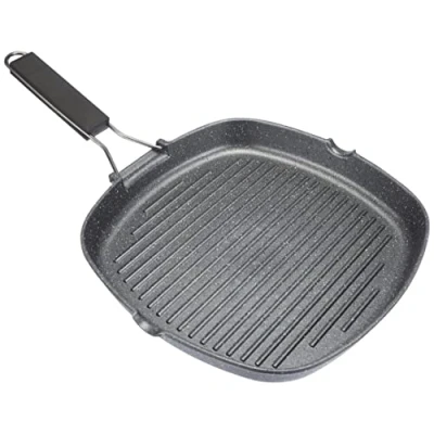 Immagine di Tognana WI758BCAMNF Grill Quadra con Manico Pieghevole Mythos, Alluminio, Grigio, 1