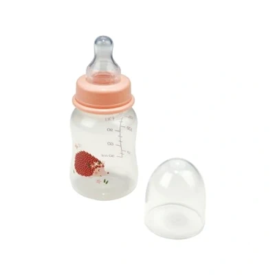 Immagine di Bébé Douceur, Biberon collo stretto con tettarella flusso variabile in silicone, 125 ml, riccio magico