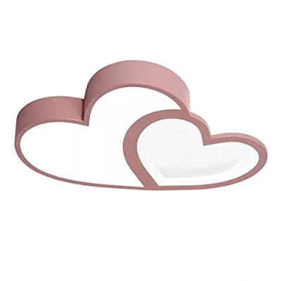 Immagine di lampada da soffitto a LED per bambini, forma di cuore, con telecomando, dimmerabile, cameretta dei 35 W, 55 x 36 6 cm, colore rosa