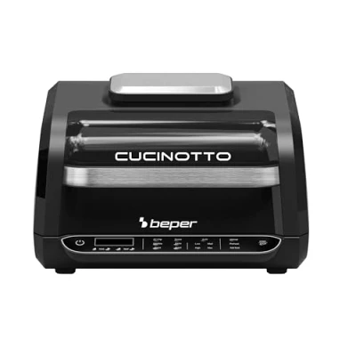 Immagine di BEPER CUCINOTTO Grill e Friggitrice ad Aria Multifunzione con 8 Programmi Aria, Barbecue, Forno, Piastra Cucina ed Essiccatore + Accessori Inclusi, P101FRI080