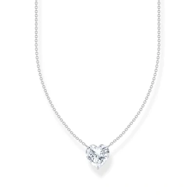 Immagine di THOMAS SABO Collana con ciondolo a forma di cuore bianco in Argento Sterling 925 KE2211 051 14, misura unica, sterling, Zirconia cubica