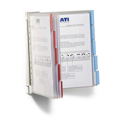 Immagine di Durable 569100 Function Wall 10, Leggio da Parete, 10 pannelli, Formato A4, Cavalierini Termosaldati, Assortiti