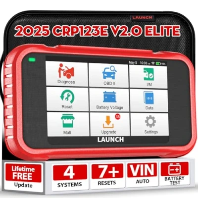 Immagine di LAUNCH CRP123E V2.0 OBD2 Diagnosi Auto Professionale in Italiano con Sistema Motore ABS SRS Trasmissione e 7 Funzioni di Reset, Reset Olio EPB DPF FAP SAS OBD 2 Diagnostica WIFI Aggiornamento