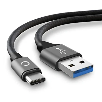 Immagine di CELLONIC® Cavo USB dati 2m compatibile con Motorola Edge, Edge Plus, G7, G7 Play, Moto G6, G8, G8 Power, G9 Plus Cavetto di ricarica C Type A 3.0 Filo carica 3A grigio Nylon