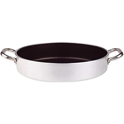 Immagine di Pentole Agnelli ALSA2106S32 Casseruola Bassa con Maniglie, Alluminio, Argento, 32 cm