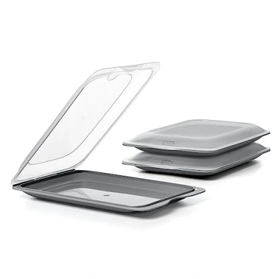 Immagine di TATAY Set di 3 unità Contenitori Alimentari per Salumi Fresh, Polypropylene, Anthracite Grey, 17 x 3,2 25,2 cm