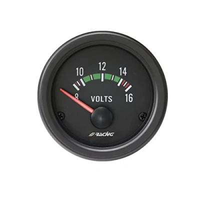Immagine di Simoni Racing VM/B Black line Strumento Voltmetro Elettrico, Universale per Auto o Camion, con Display Retroilluminato Led Bianco