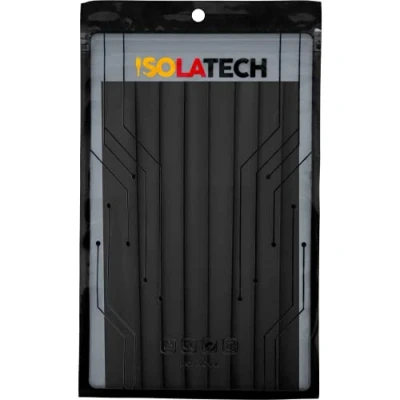 Immagine di ISOLATECH tubo termorestringente 2:1 set senza adesivo nero Ø15mm 1,6 metri in 8pz x 20cm per automotive isolamento cavi resistente ai raggi UV riparazione non etichettata