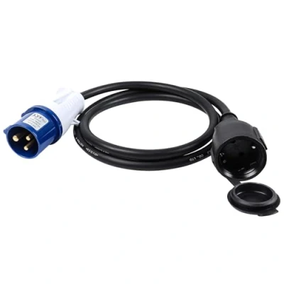 Immagine di AOHEWEI Cavo adattatore CEE da 1,5 m, accoppiamento Schuko A spina e contatto di messa terra 230 V/16 Alimentazione IP44 Resistente agli spruzzi d&#039;acqua per campeggio roulotte barca camper