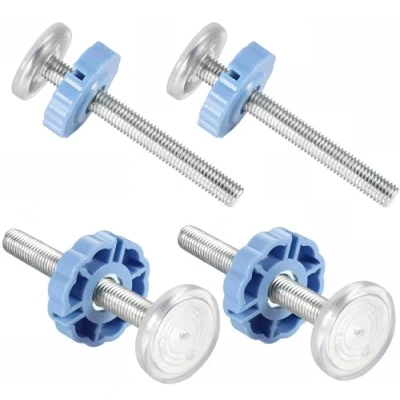 Immagine di Cancelletto di Sicurezza Recinto per Bambini Metal 4 Set M10 Barre Filettate Barriera in Metallo Cancelli Scale (Bianco)