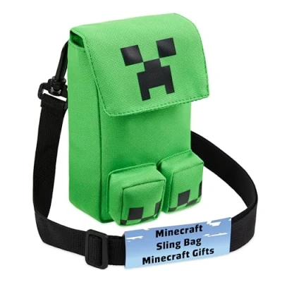 Immagine di MINECRAFT Tracolla Bambino per Cellulari, Creeper Borsello con Cinturino Regolabile