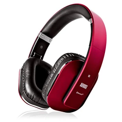 Immagine di August EP650, Cuffie Bluetooth Senza Fili v4.2, Auricolare Wireless Headphones con NFC aptX e Funzione Multipoint, Audio App, Rosso