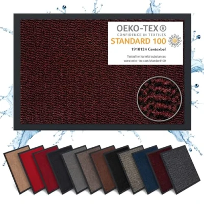 Immagine di Carpet Diem Rio tappeto d&#039;ingresso cinque dimensioni 10 colori tappetini estremamente forte sporcizia e umidità di assorbimento grande in grigio chiaro nero
