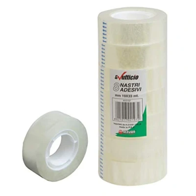 Immagine di Alevar Nastro Adesivo Trasparente mm 19x33 mt, Confezione da 8 Pezzi