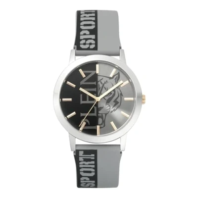 Immagine di Plein Sport Orologio analogico da uomo, al quarzo, in silicone, Argento/Nero Grigio Pslba0123, cinghia