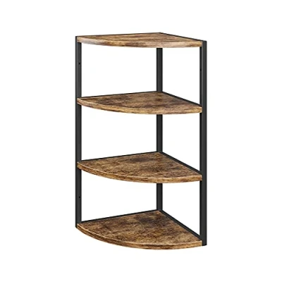 Immagine di Vicco Scaffalatura angolare da parete in legno, scaffale per documenti e cartelle, ufficio, soggiorno (scaffale a 3 livelli)