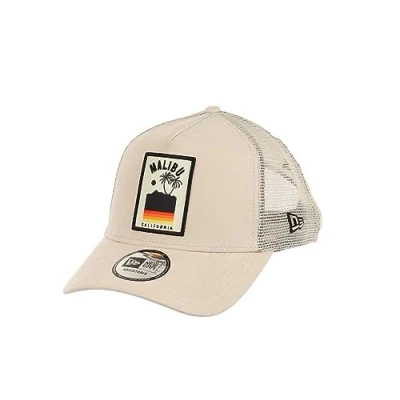 Immagine di New Era Malibu Patch Suede Black A Frame Adjustable Trucker Cap One Size