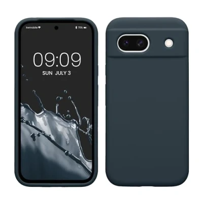 Immagine di kwmobile Cover per Google Pixel 8a Custodia Back Case Smartphone in Silicone TPU Protezione Gommata ardesia scuro