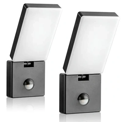 Immagine di SEBSON LED Applique da Esterno con Sensore di Movimento IP65 2 Pezzi Lampada Parete Orientabile Antracite 15W 900lm Bianco Freddo 5800K Luce Esterna 9m/140